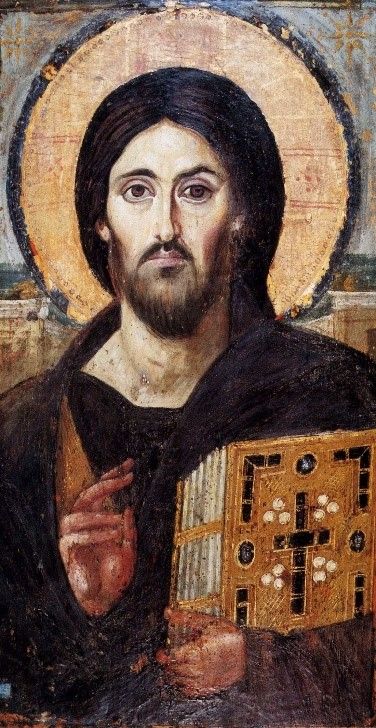 Le plus ancien panneau icone de Jésus, au monastère Sainte Catherine au Mont Sinaï