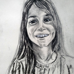 Exemple d’un portrait dessiné aux crayons, encre, fusain sur papier