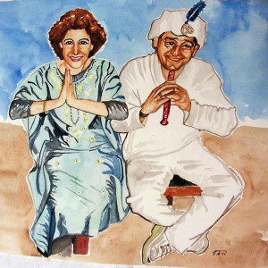 Couple portrait painting in costume, a wedding anniversary gift